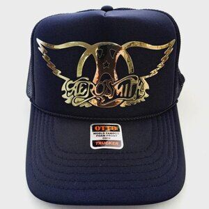 AeroSmith 90s Retro Vintage Style Mesh Snapback Foam Hat Cap Rocker Band Boston